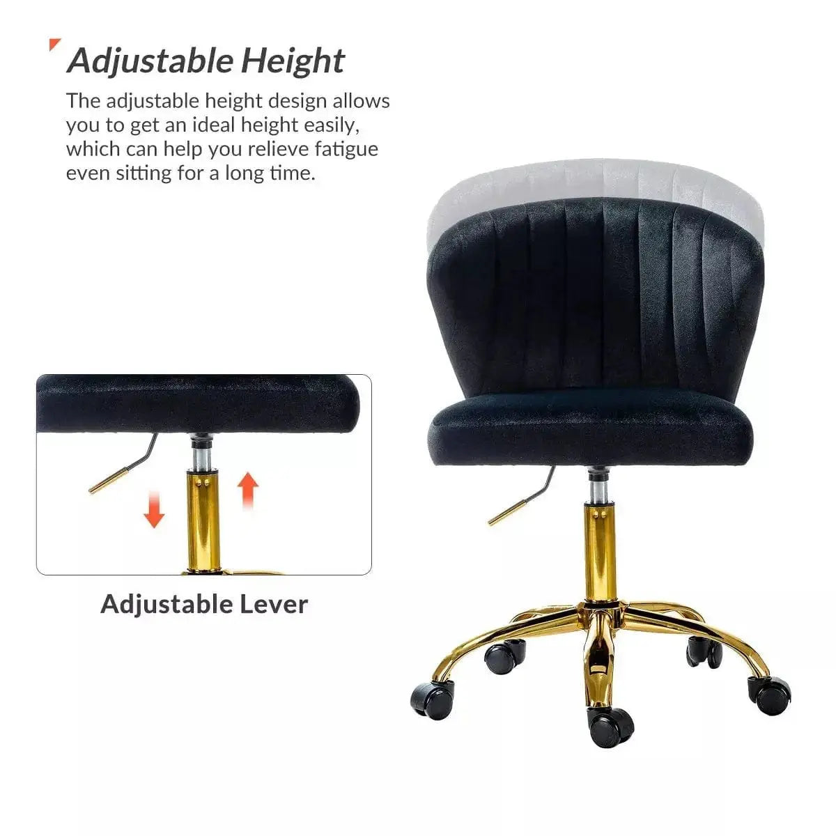 Black Velvet Swivel Office