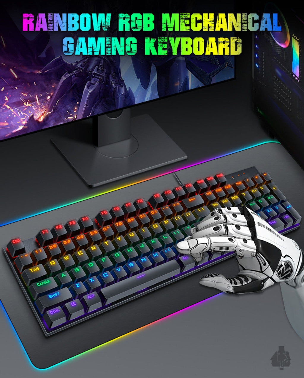 Wired Gaming Keyboard & Mouse Combo - 104-Key Anti-Ghosting RGB Backlight