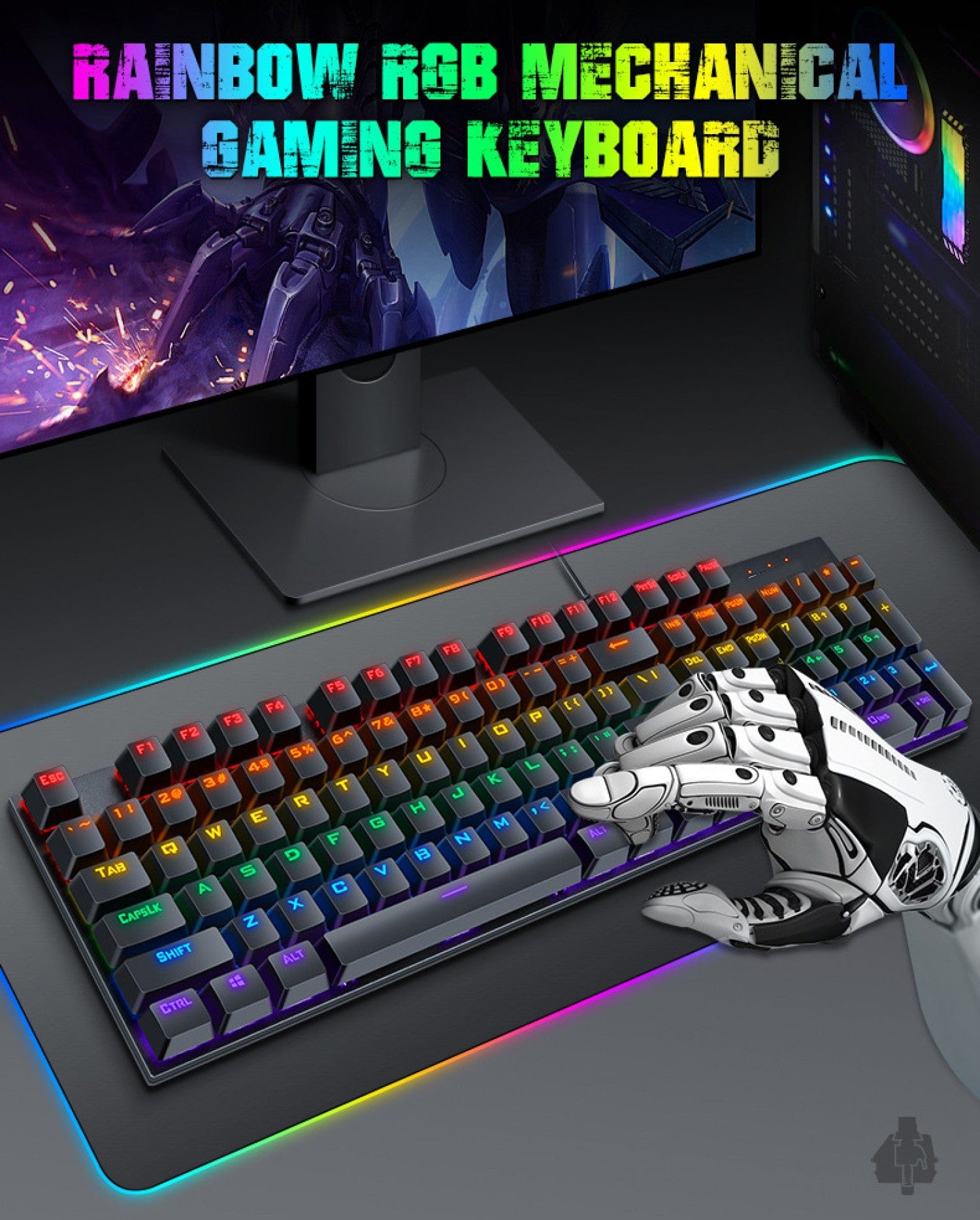 Wired Gaming Keyboard & Mouse Combo - 104-Key Anti-Ghosting RGB Backlight