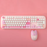 Wireless Keyboard & Mouse Combo - Silent Click, Colorful 104 Keys