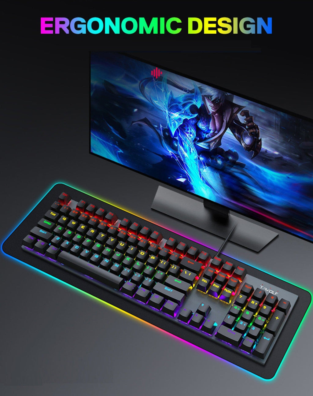 Wired Gaming Keyboard & Mouse Combo - 104-Key Anti-Ghosting RGB Backlight