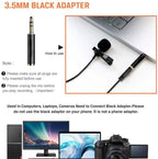 16 Feet Single Head Lavalier Lapel Microphone Omnidirectional Condenser Mic