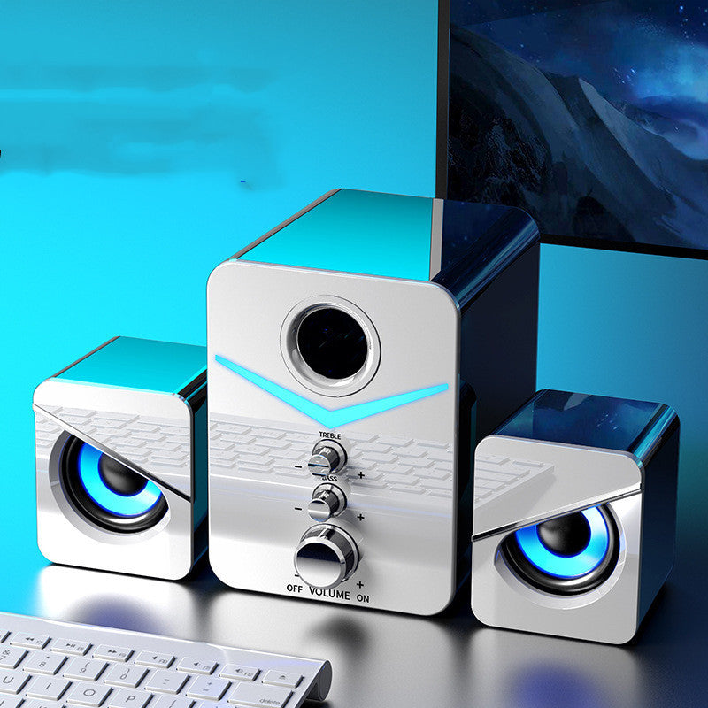 LED Desktop Computer Speakers — 2.0 Stereo