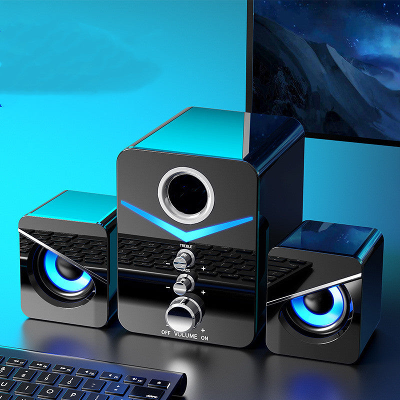 LED Desktop Computer Speakers — 2.0 Stereo