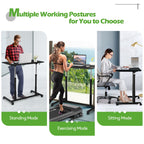Height Adjustable Computer Desk Sit to Stand Rolling