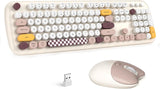 Wireless Keyboard & Mouse Combo - Silent Click, Colorful 104 Keys
