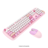Wireless Keyboard & Mouse Combo - Silent Click, Colorful 104 Keys