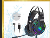 Luxury Gaming Headset with Microphone 3.5mm  Wired Earphone  Surround Sound Game Headphone for PC Gamer Computer Laptop Xbox