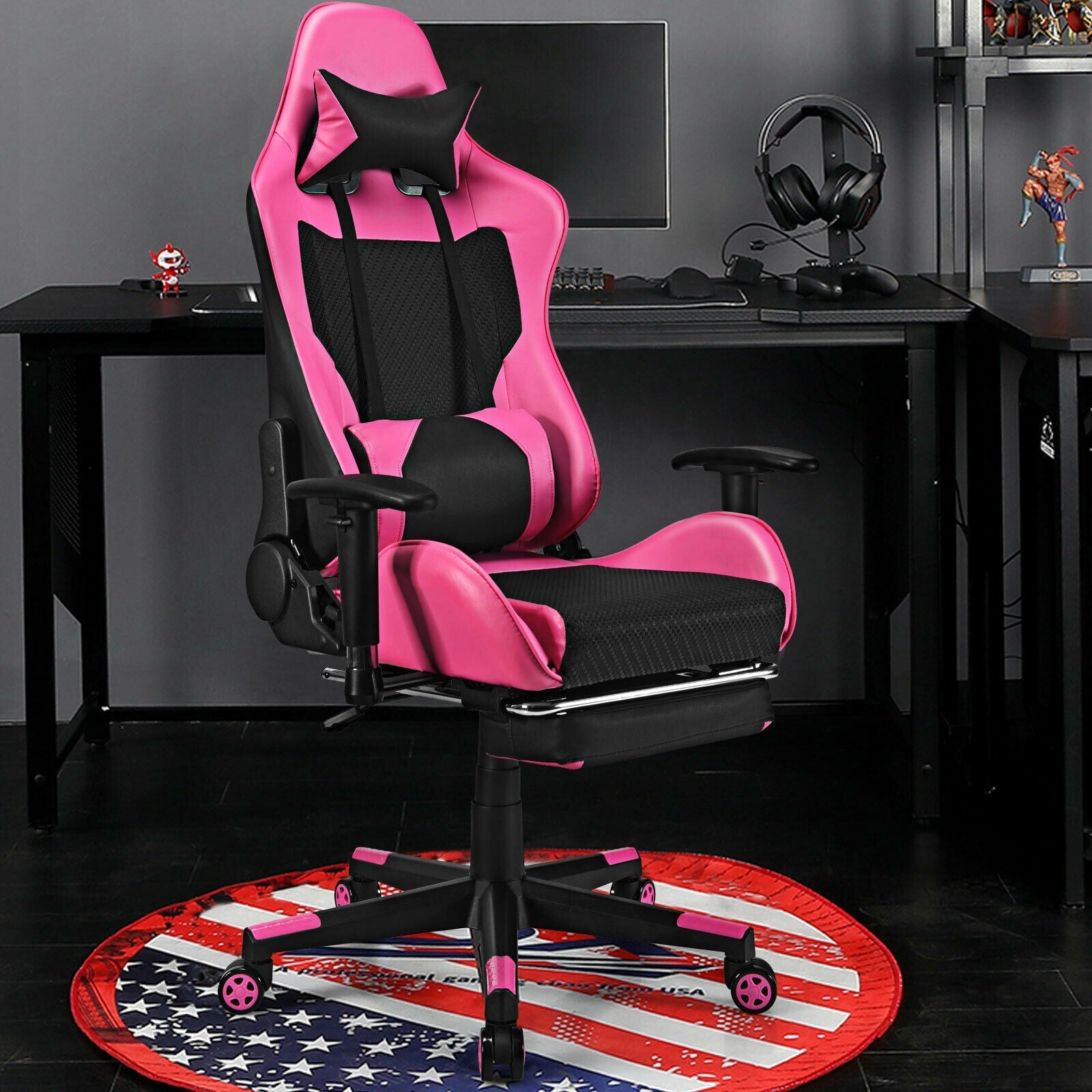 PU Leather Gaming Chair with USB Massage