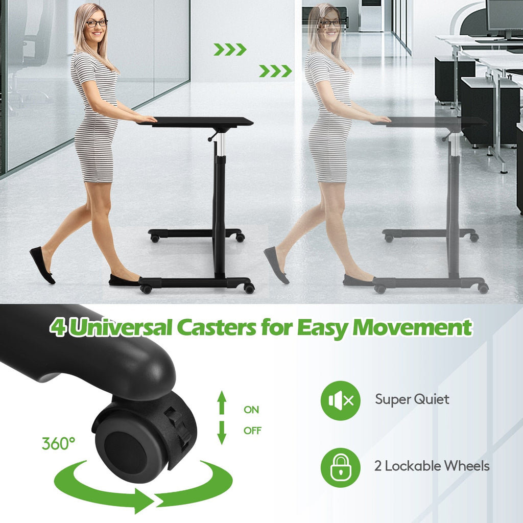 Height Adjustable Computer Desk Sit to Stand Rolling