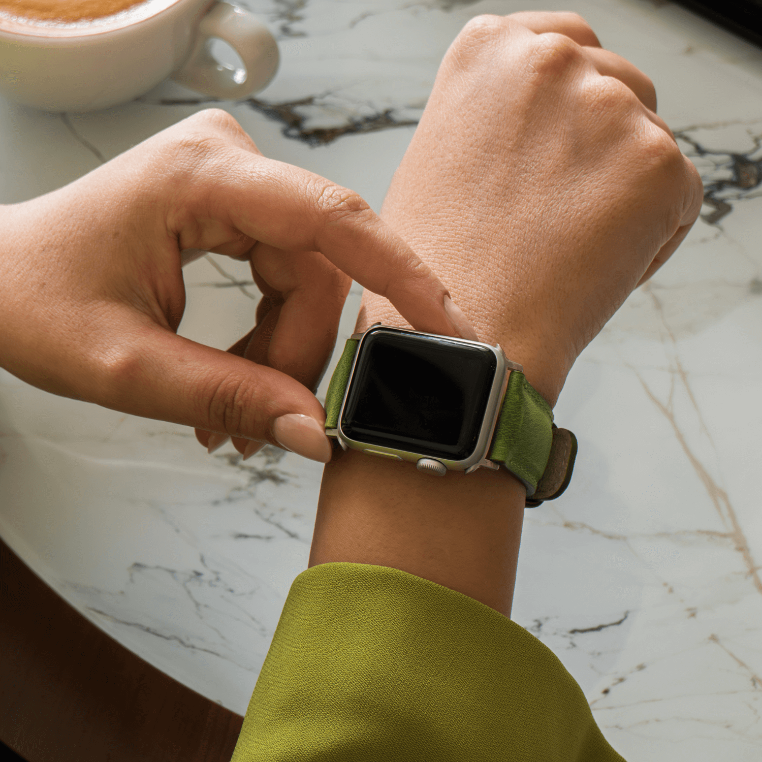 Apple Watch Black Leather Strap - Boston