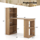 Computer Desk Writing Workstation Office with 6-Tier Storage Shelves