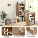Computer Desk Writing Workstation Office with 6-Tier Storage Shelves
