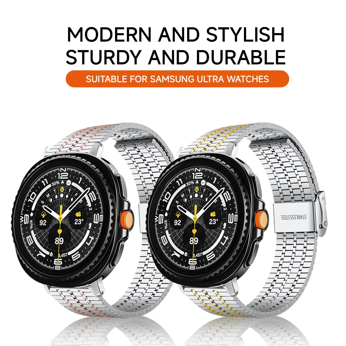 Luxury Stainless Steel Integrated Band for Samsung Galaxy Watch 8 & 7 I 40MM, 44MM, 46MM, 47MM