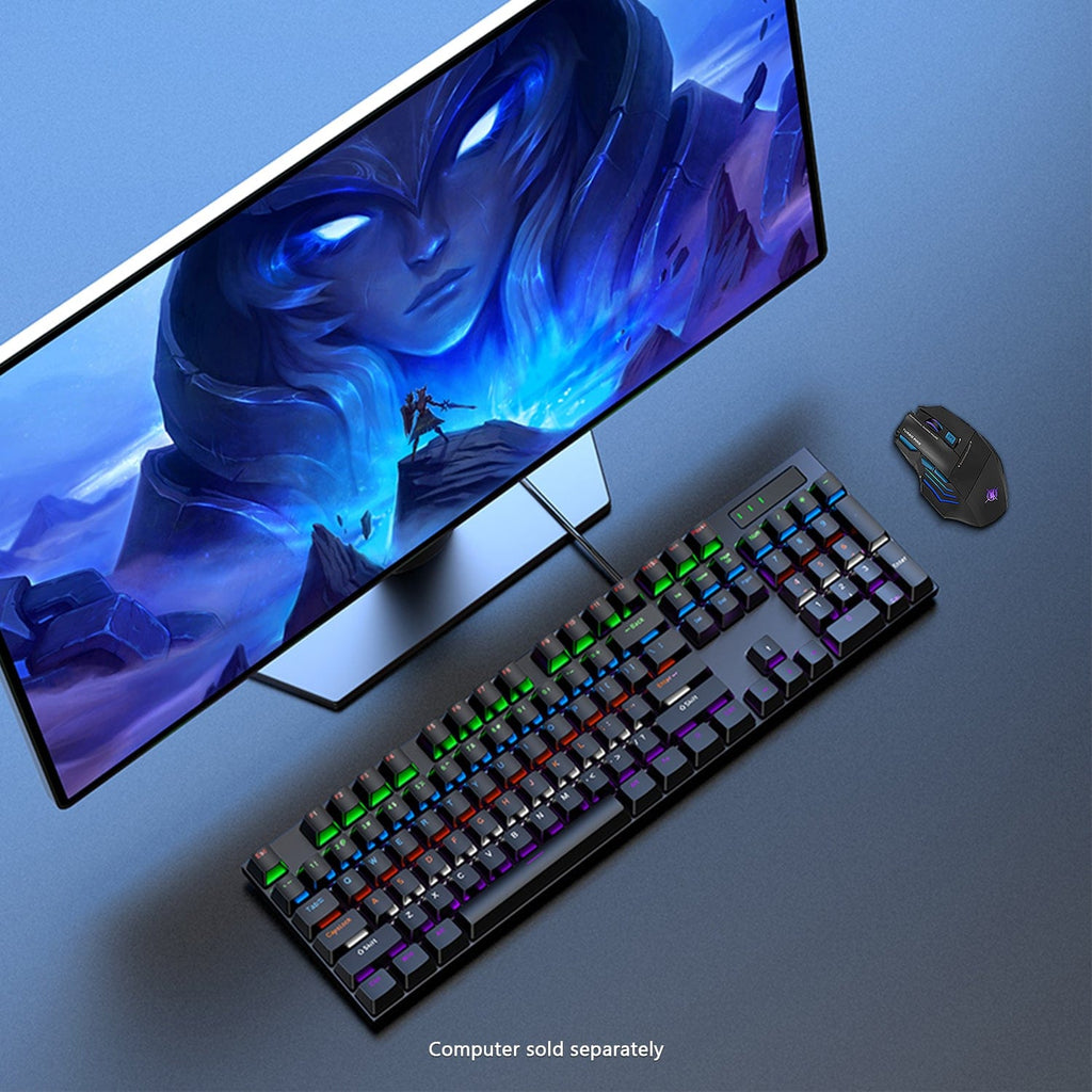 Wired Gaming Keyboard & Mouse Combo - 104-Key Anti-Ghosting RGB Backlight