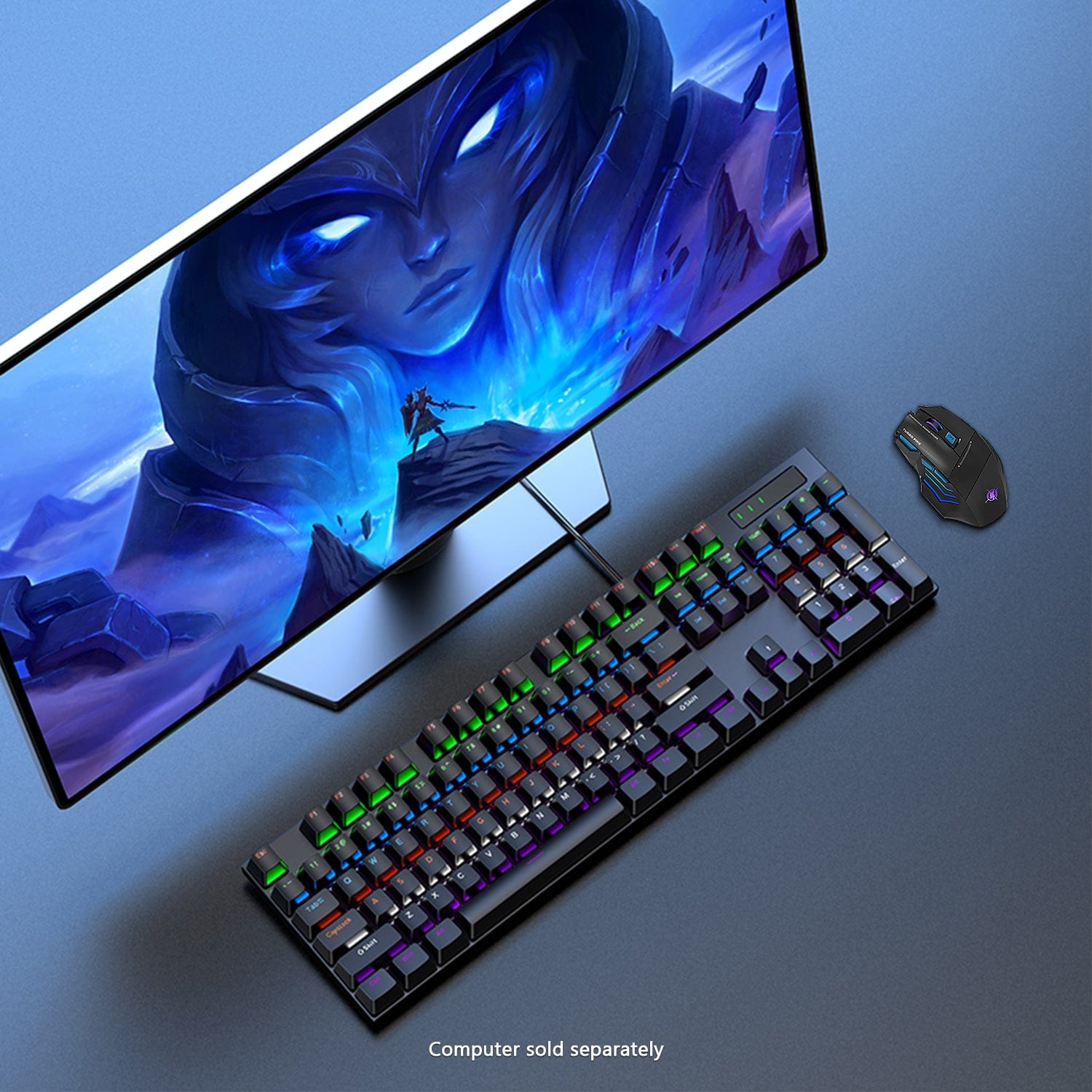 Wired Gaming Keyboard & Mouse Combo - 104-Key Anti-Ghosting RGB Backlight