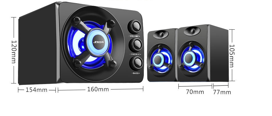 RGB Desktop PC Speakers with Colorful LED Lights