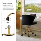 Black Velvet Swivel Office