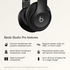 Beats Studio Pro Premium Wireless Over-Ear Headphones- Up to 40-Hour Battery Life, Active Noise Cancelling, Great for Travel & Commuting, USB-C Lossless Audio, Apple & Android Compatible -Black (Refurbished)