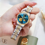 Women's Automatic Flower Skeleton Watch Jubilee Bracelet