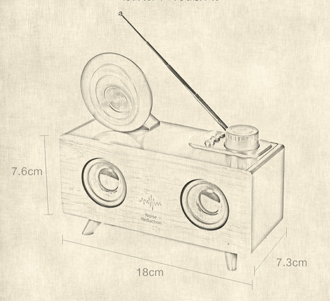 Retro Wood-Grain Bluetooth Speaker with FM Radio