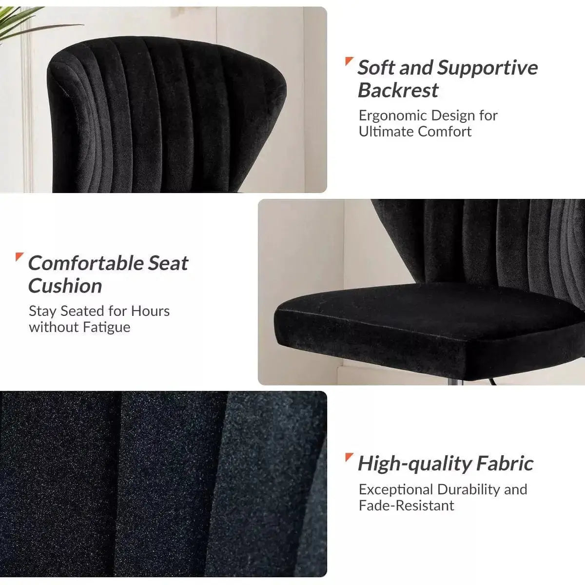 Black Velvet Swivel Office