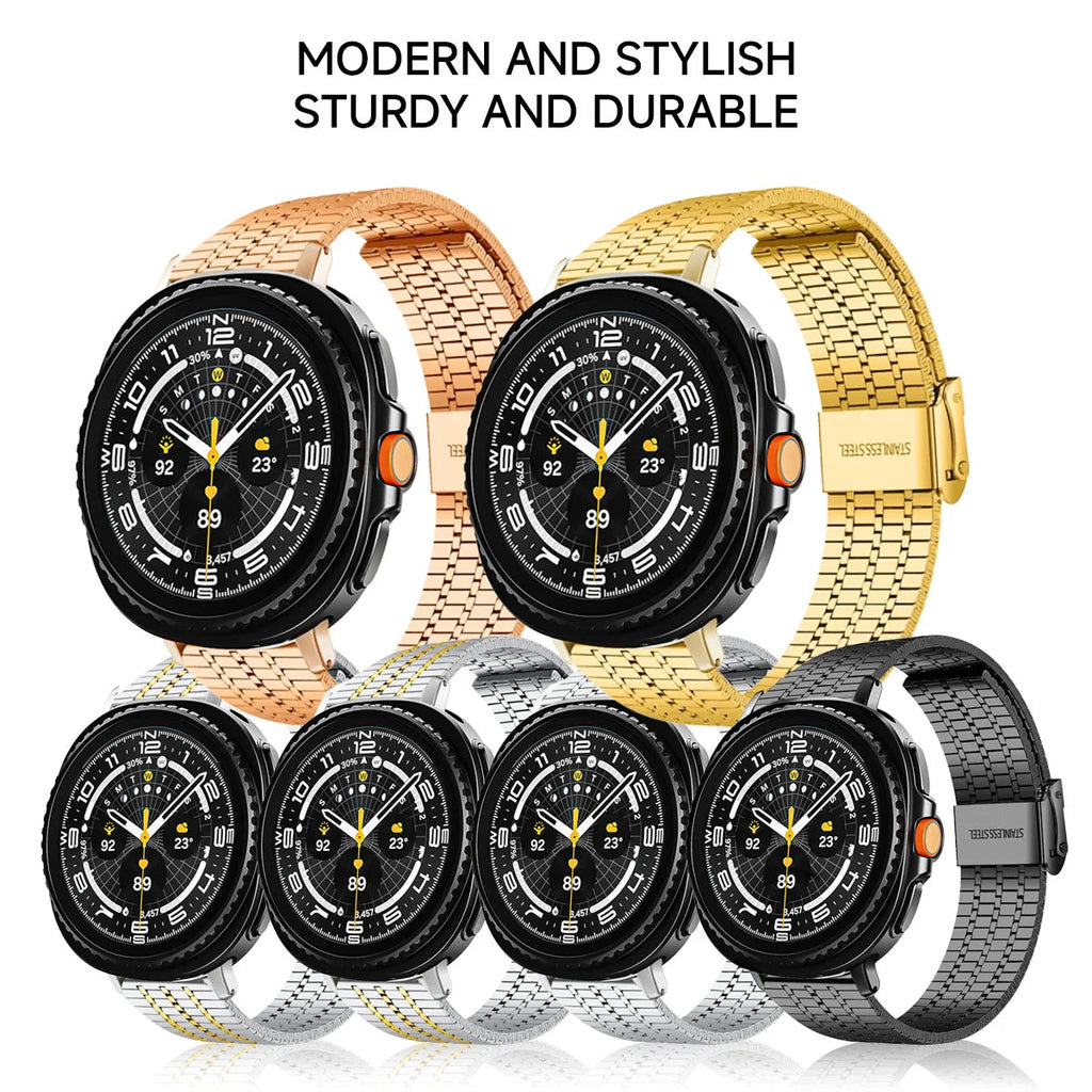 Luxury Stainless Steel Integrated Band for Samsung Galaxy Watch 8 & 7 I 40MM, 44MM, 46MM, 47MM
