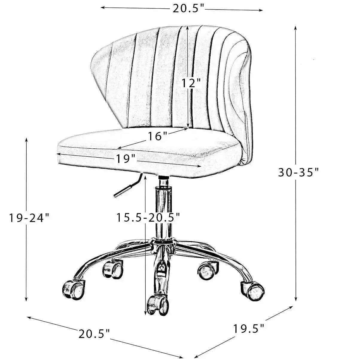Black Velvet Swivel Office