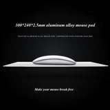 Aluminum Alloy Smooth Mouse Pad 240x180/300mm Hard Metal Slim Desk Mat Rubber Anti-slip Bottom Speed Control Mousepad For Gaming