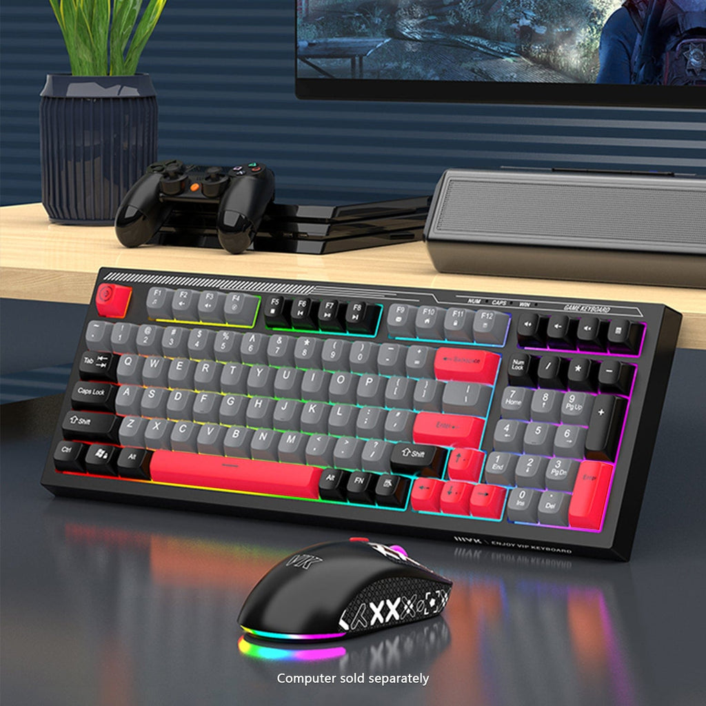 Wired Gaming Keyboard & Mouse Combo - Anti-Ghosting Multi-Key, 7-RGB Backlights
