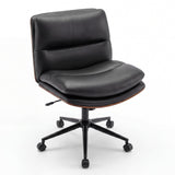 Armless Office Chair with Curved Backrest and Padded Seat