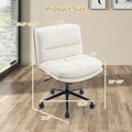 Armless Office Chair with Curved Backrest and Padded Seat