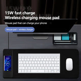 15W wireless charging mouse pad extra large fast charging computer gaming keyboard pad wireless charging rubber mouse pad