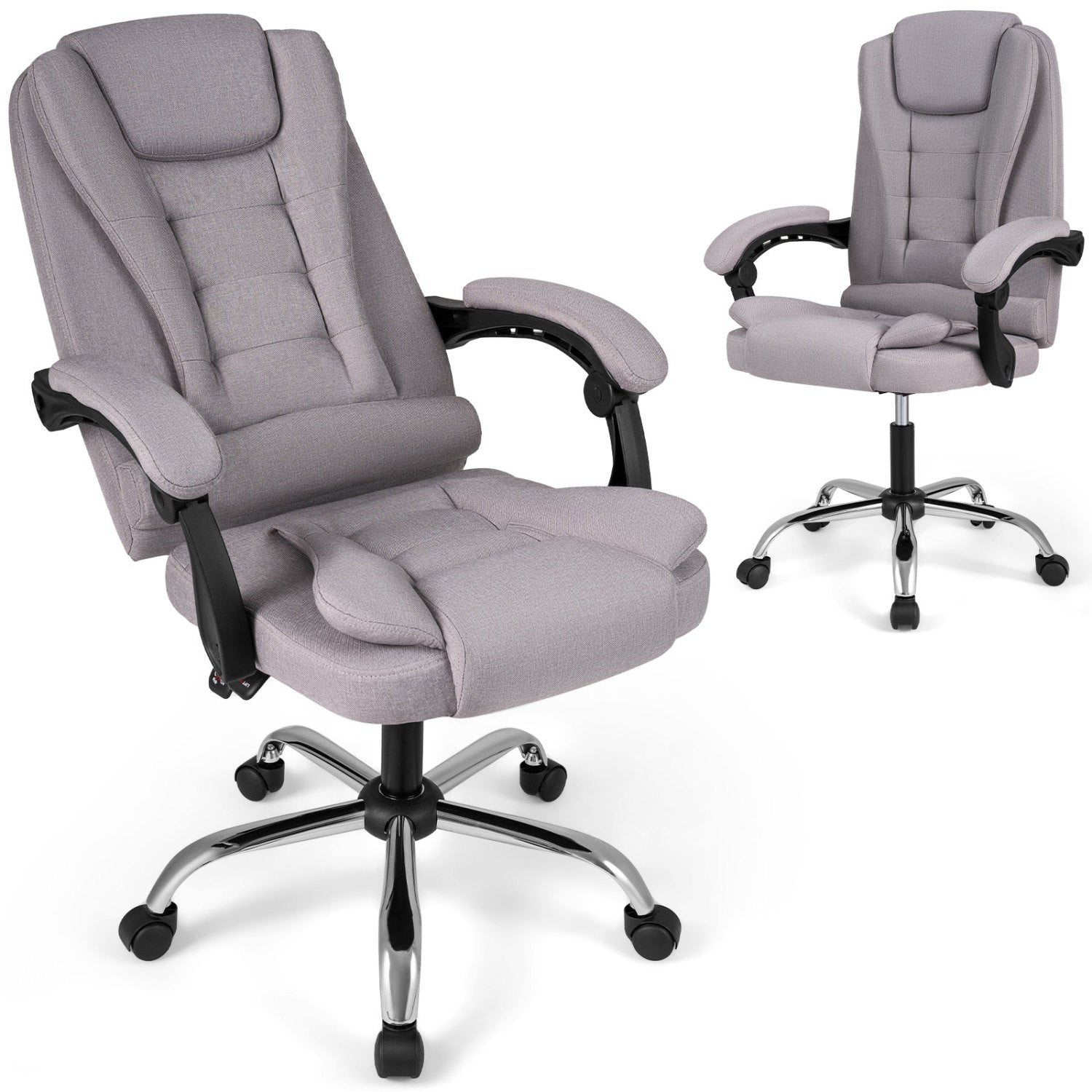 Executive Office Chair with Linkage Armrests & Reclining Back