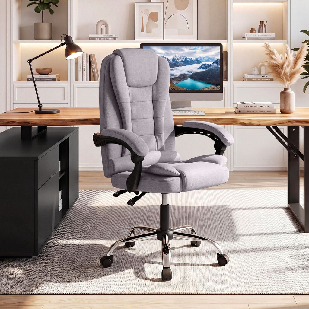 Executive Office Chair with Linkage Armrests & Reclining Back