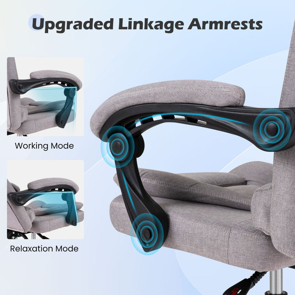 Executive Office Chair with Linkage Armrests & Reclining Back