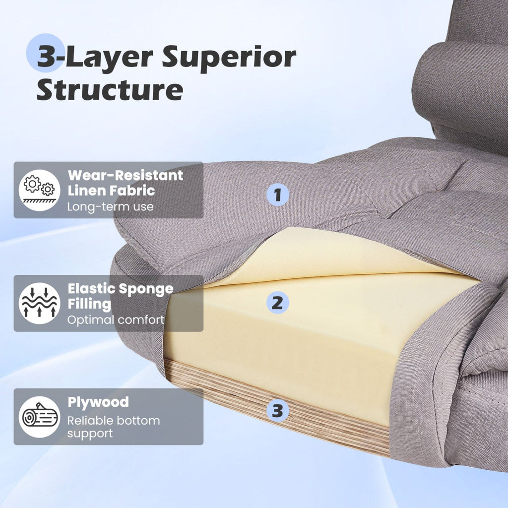 Executive Office Chair with Linkage Armrests & Reclining Back
