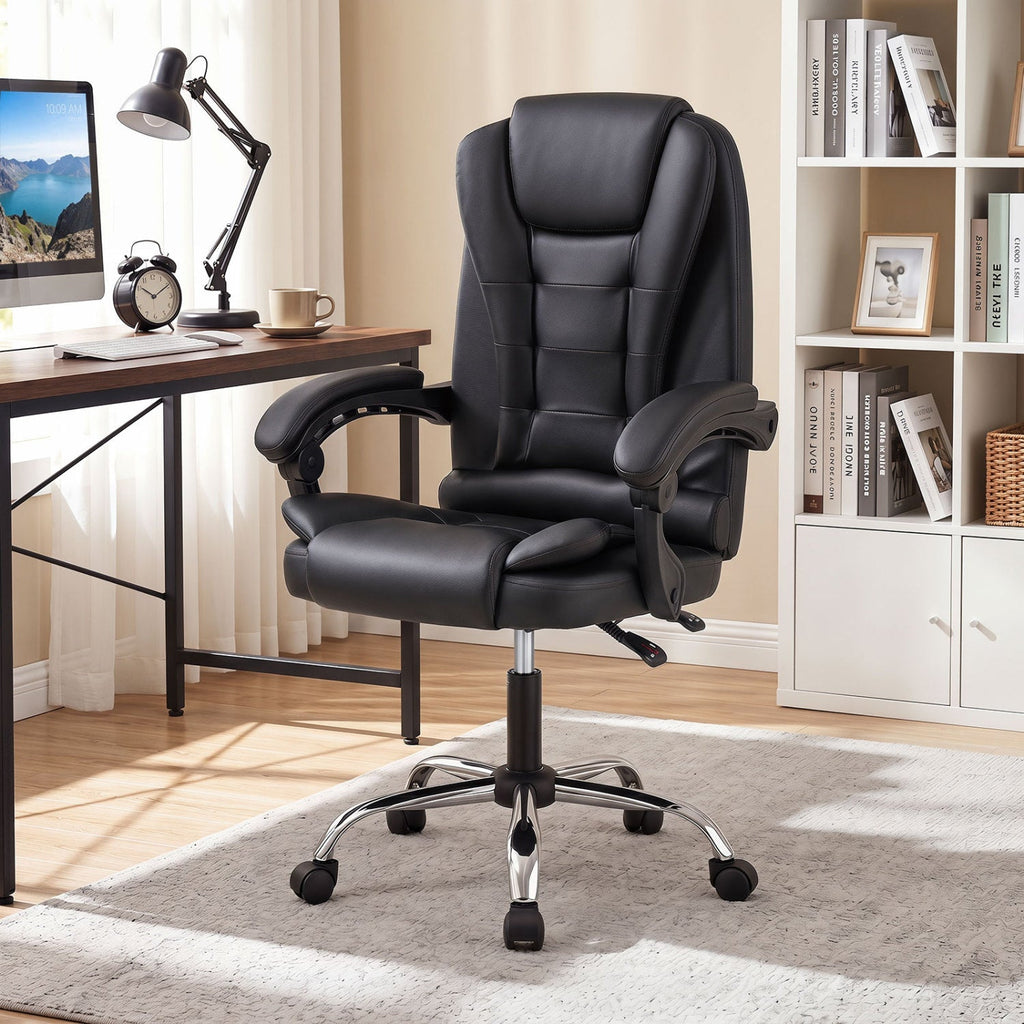 Executive Office Chair with Linkage Armrests & Reclining Back