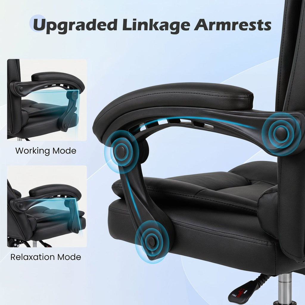 Executive Office Chair with Linkage Armrests & Reclining Back