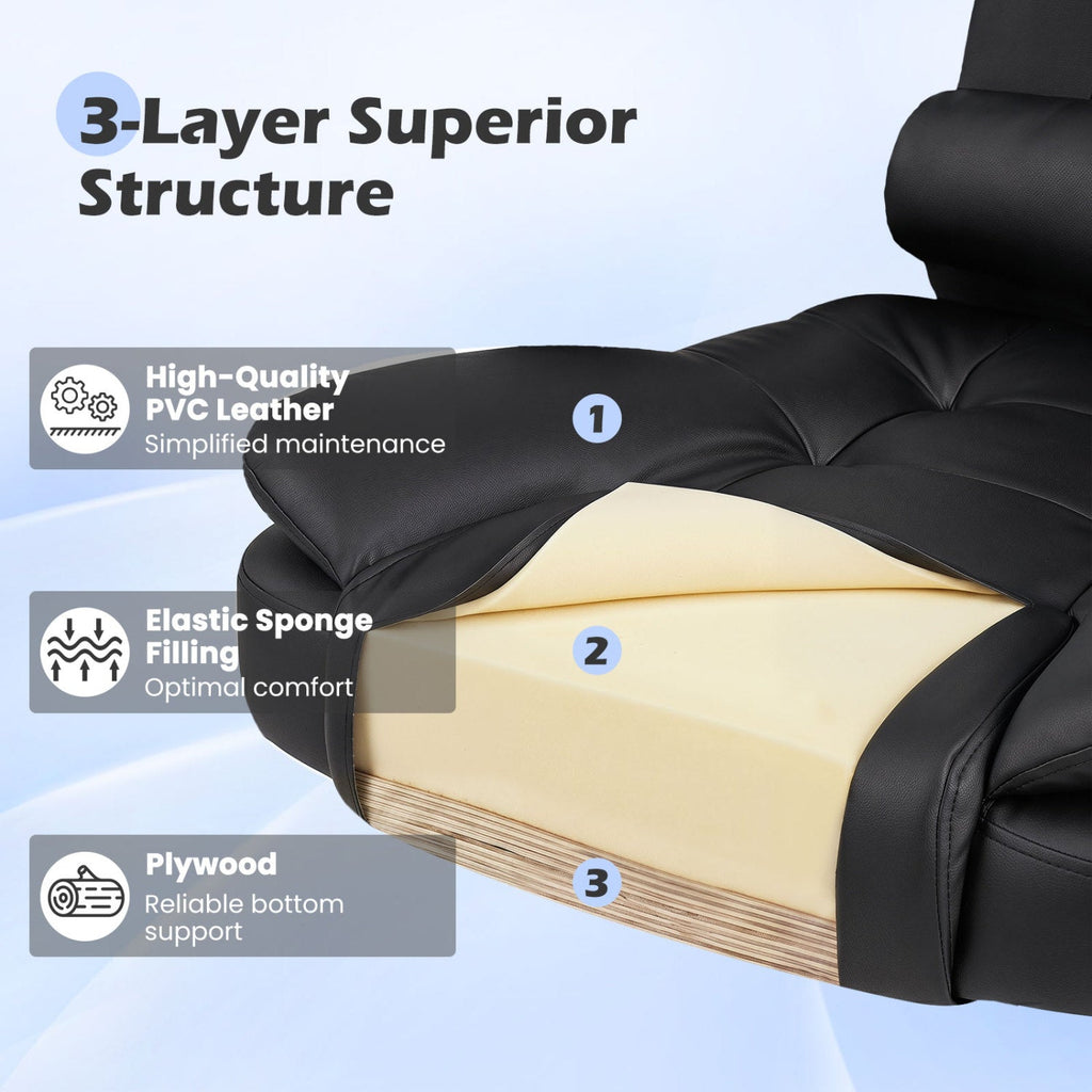 Executive Office Chair with Linkage Armrests & Reclining Back