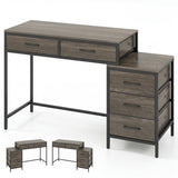 Computer Desk with 5 Drawers and Printer Stand for Bedroom and Small Spaces