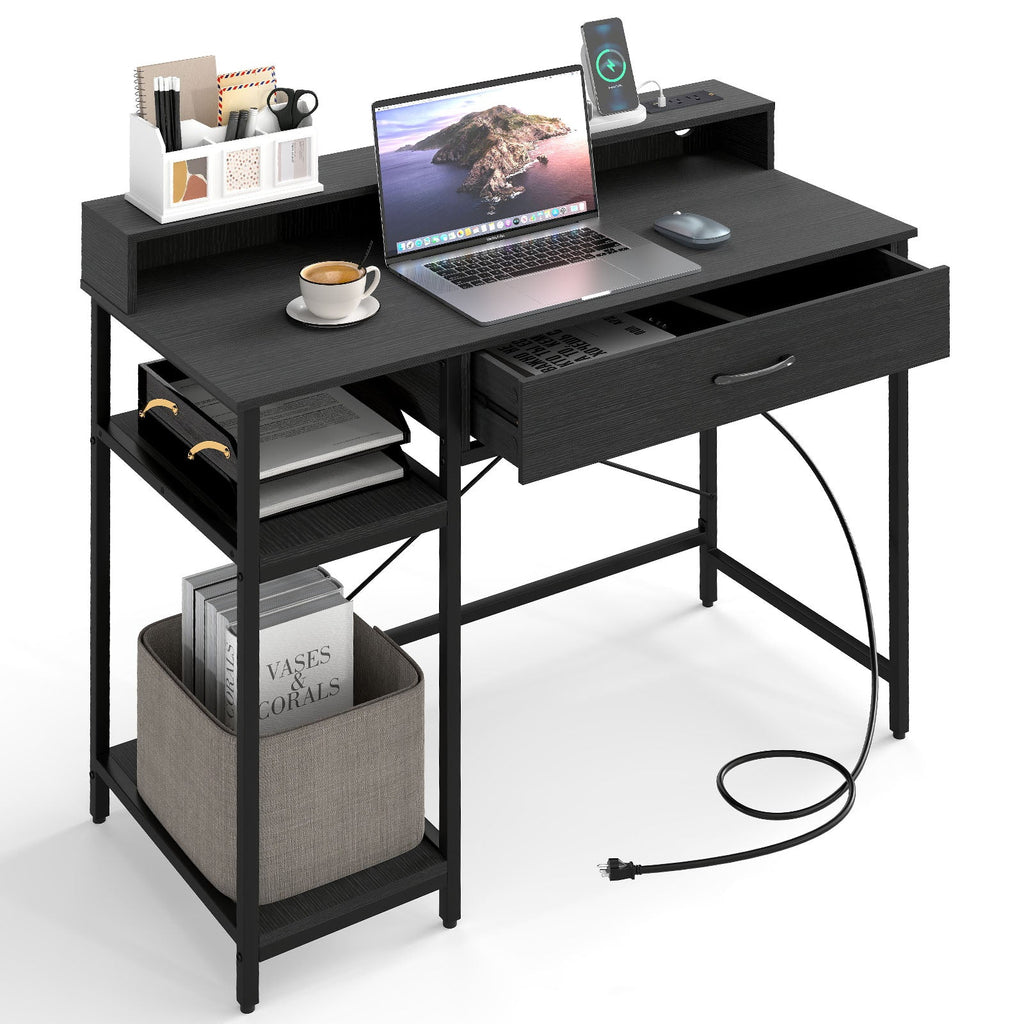 48 Inch Computer Desk with Monitor Stand Drawer and Shelves