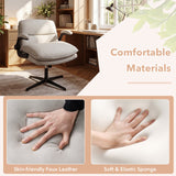 Criss Cross Chair with Flip-up Arms Ergonomic Office Desk Chair with Adjustable Height Wide Backrest Padded Seat