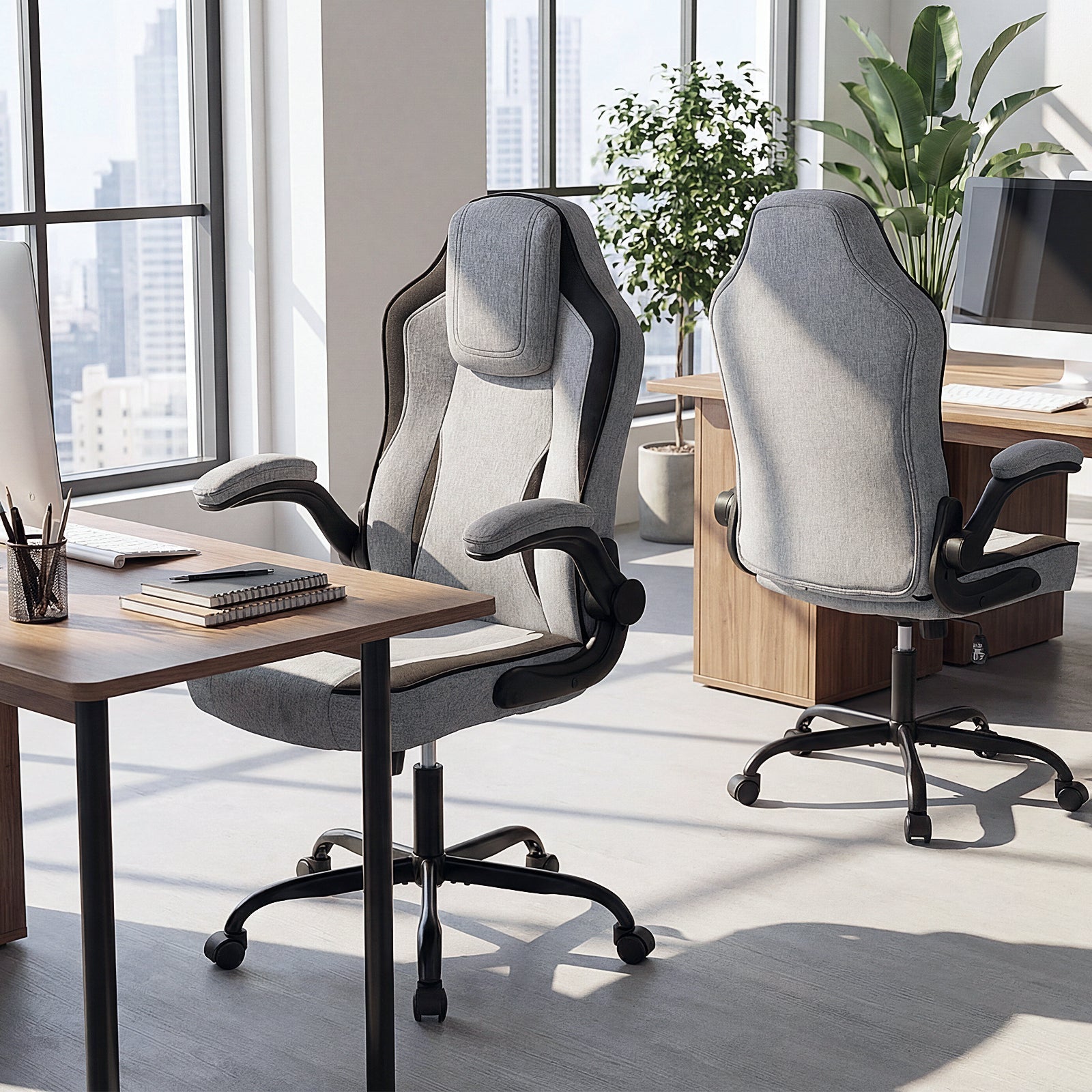 Ergonomic Computer Office Chair with 90¬∞ Flip-up Armrests
