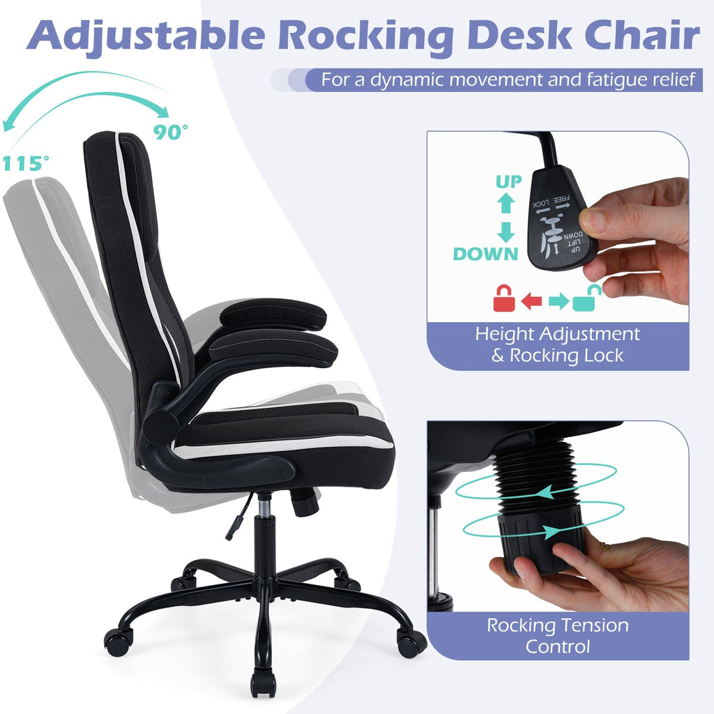 Ergonomic Computer Office Chair with 90¬∞ Flip-up Armrests