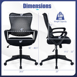 Ergonomic Office Chair Height Adjustable Computer Desk Chair with Breathable Butterfly Back