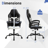 Ergonomic Gaming Chair with Removable Head Pillow & Rocking