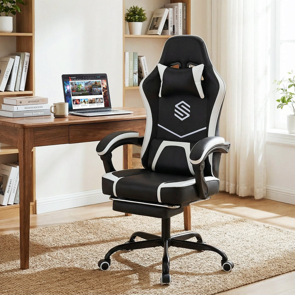 Gaming Chair Height Adjustable Computer Chair with Headrest Ergonomic Office Task Chair