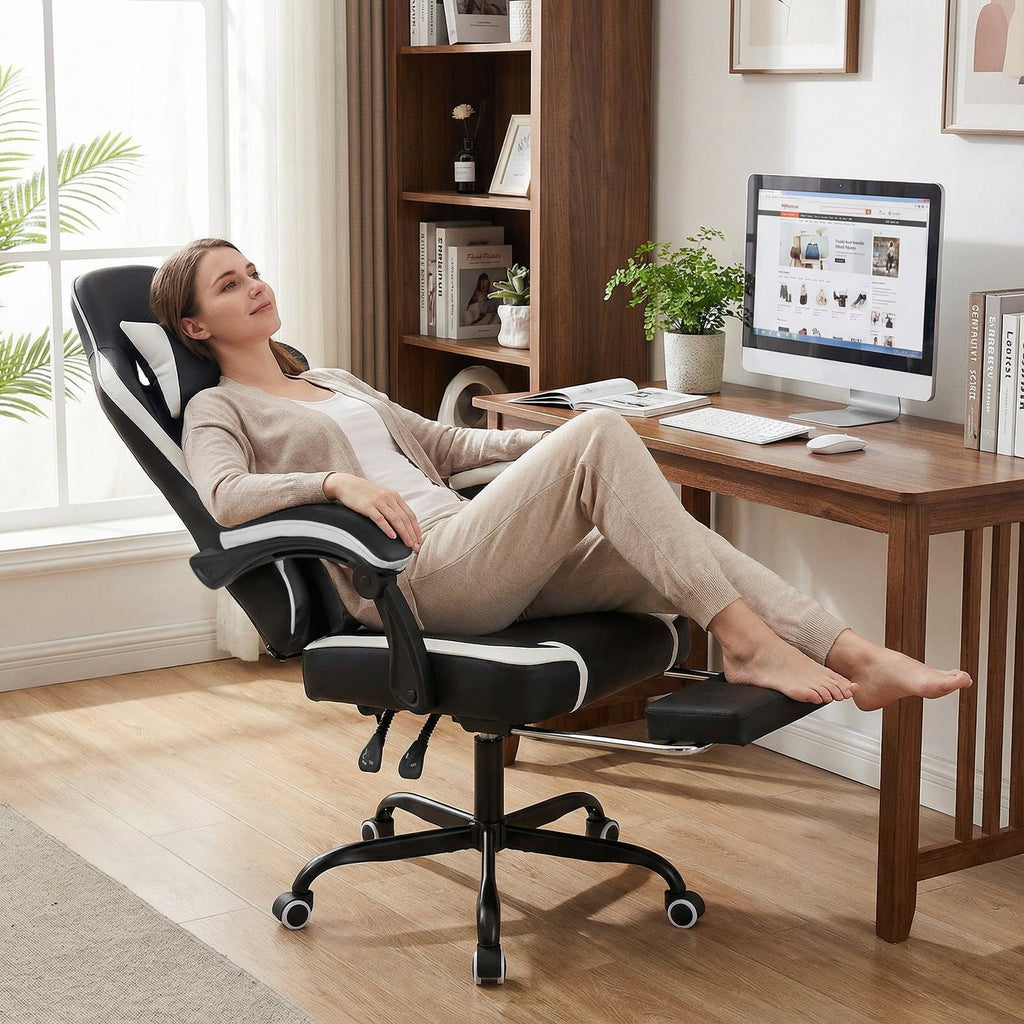 Gaming Chair Height Adjustable Computer Chair with Headrest Ergonomic Office Task Chair