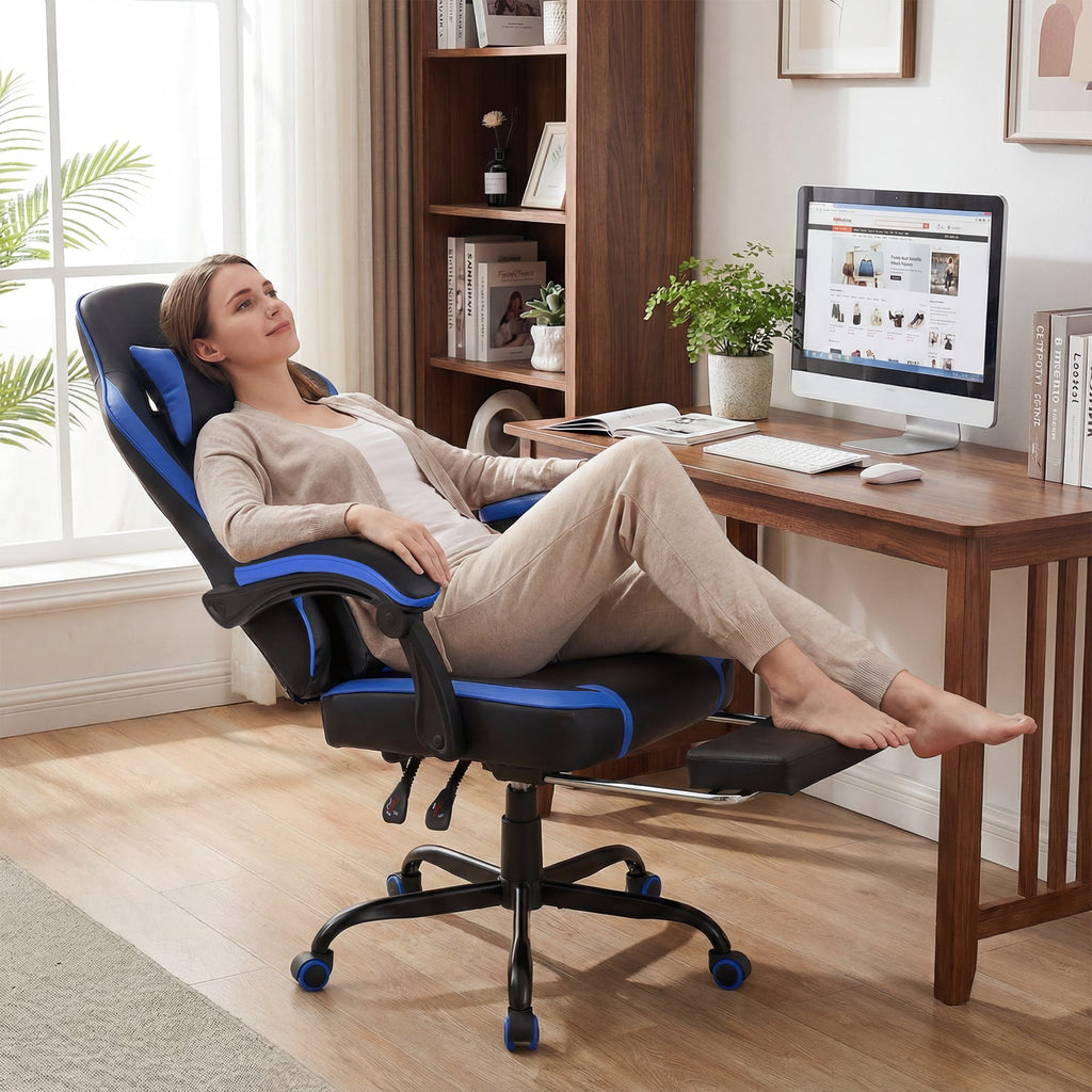 Gaming Chair Height Adjustable Computer Chair with Headrest Ergonomic Office Task Chair